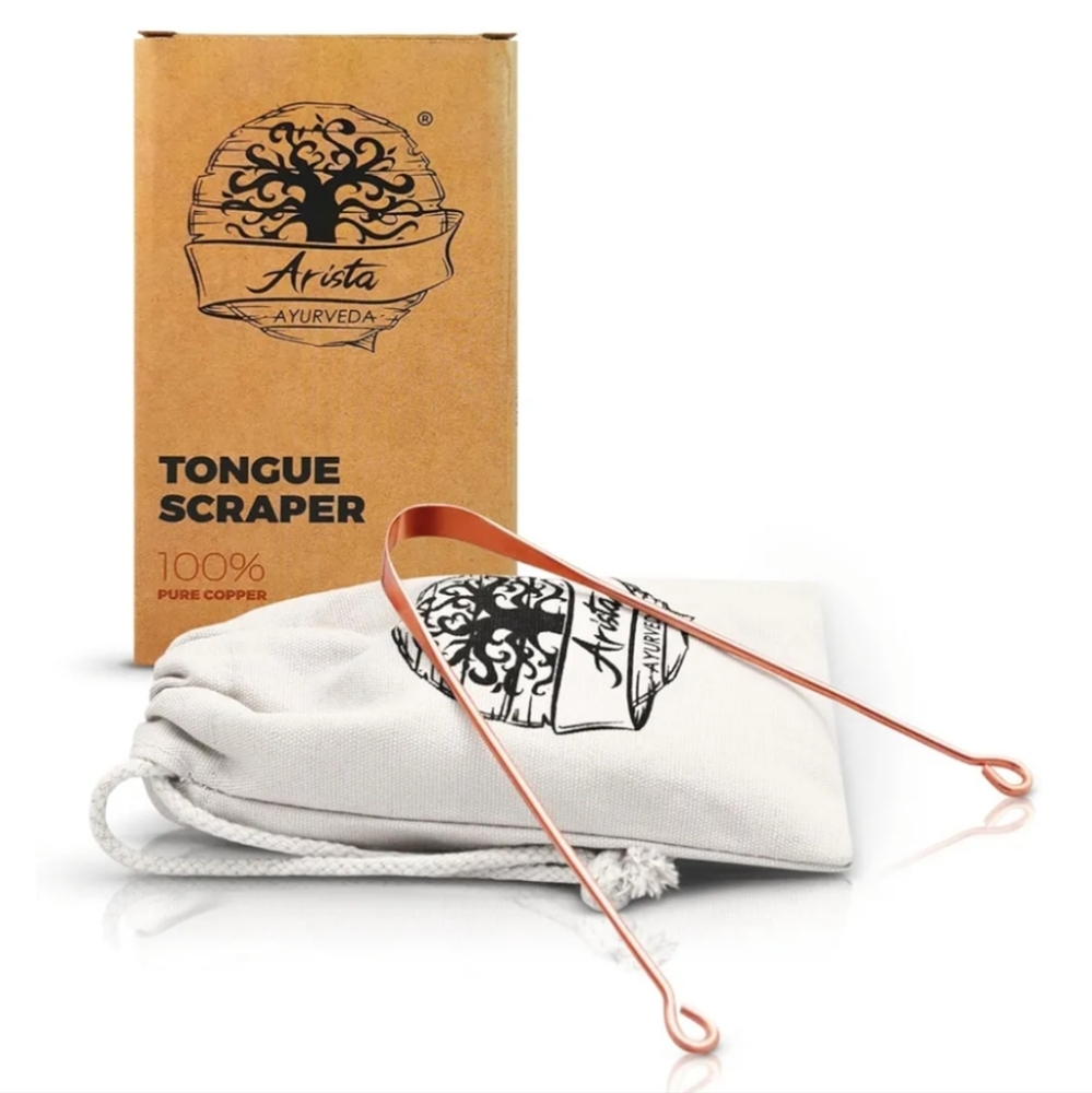 🎁🆓️ w purchase New Arista 100% Pure Copper Tongue Scraper Bag